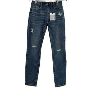PISTOLA Jeans Dark Wash Distressed Mid-Rise  Ankle Skinny Women's Sz 27